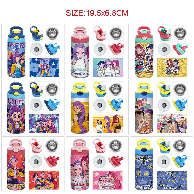 New K-POP Inspired Insulated Stainless Steel Water Bottle – 4-Color Creative Vacuum Flask with Anime Design, High-Quality Travel Mug for Students & Fans